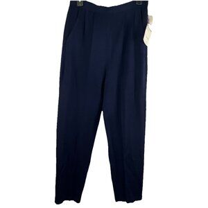 NOS Marie St. John Sz 8 Navy Santana Knit Pants USA Made Pockets Vintage
